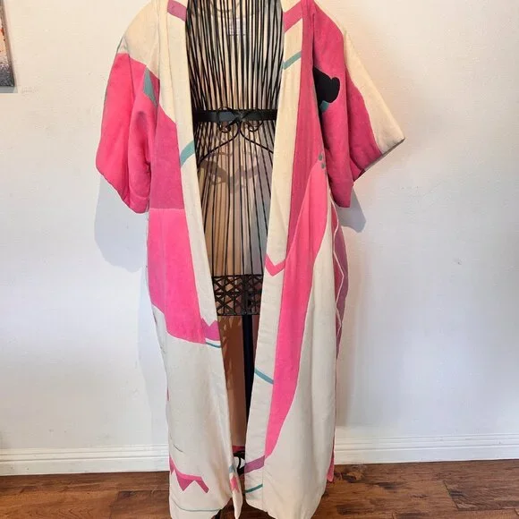 Vintage Jacqueline Rochester Kimono Jacket - Wearable Art - Hand Painted